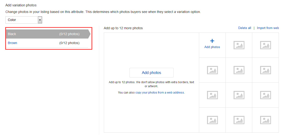 eBaylisting多属性设置