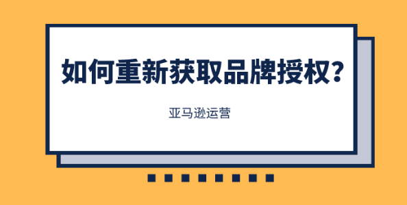 亚马逊运营：卖家如何重获品牌产品销售资格？