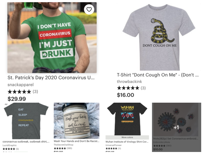 Etsy删除新型冠状病毒相关商品
