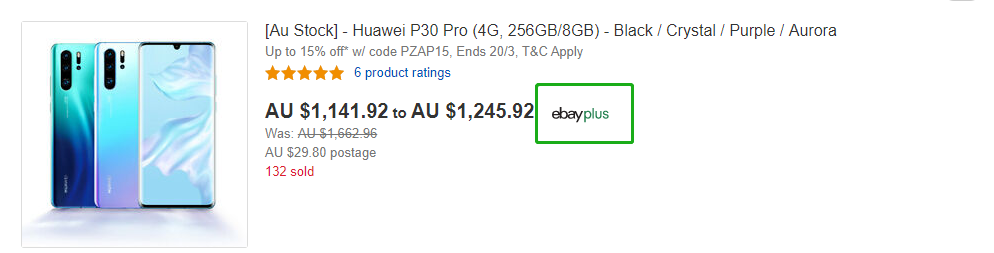 eBay Plus标识