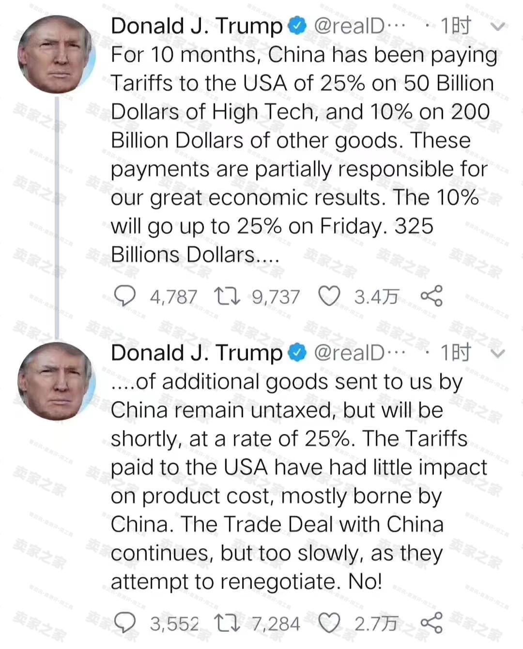 突发！特朗普又发话：中国商品关税将增至25%
