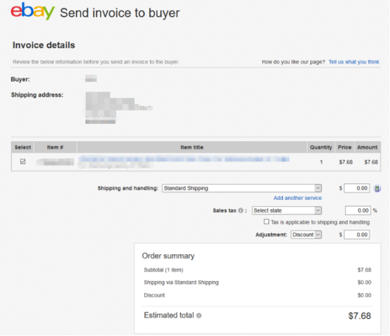 ebay上的invoice是什么意思