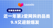 东南亚消费者近一年来第2爱网购的品类，9.9又迎新爆发