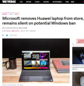 居心叵测！微软线上商店下架华为笔记本电脑