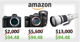 亚马逊在Prime Day将1.3 万美元的相机镜头以94.48美元出售
